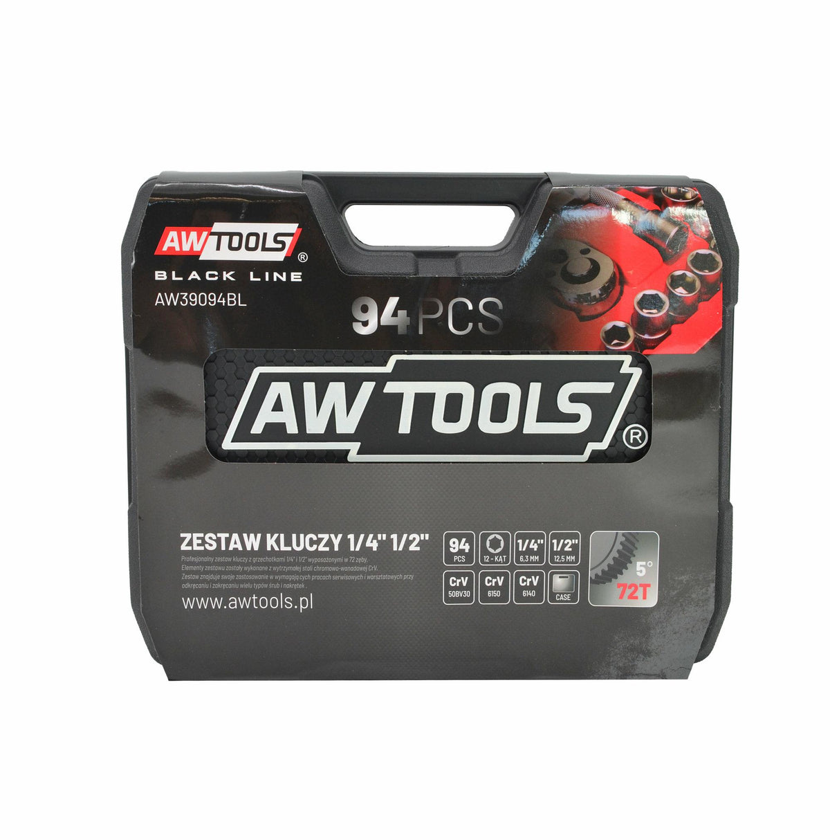 AWTools Doppenset 94-delig 1/4 en 1/2 inch