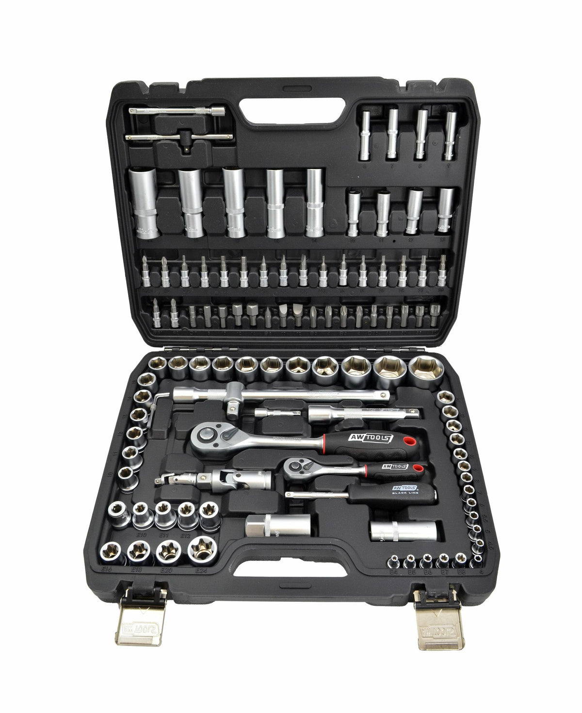 AWTools Doppenset Black Line 108-delig 1/4 en 1/2 inch