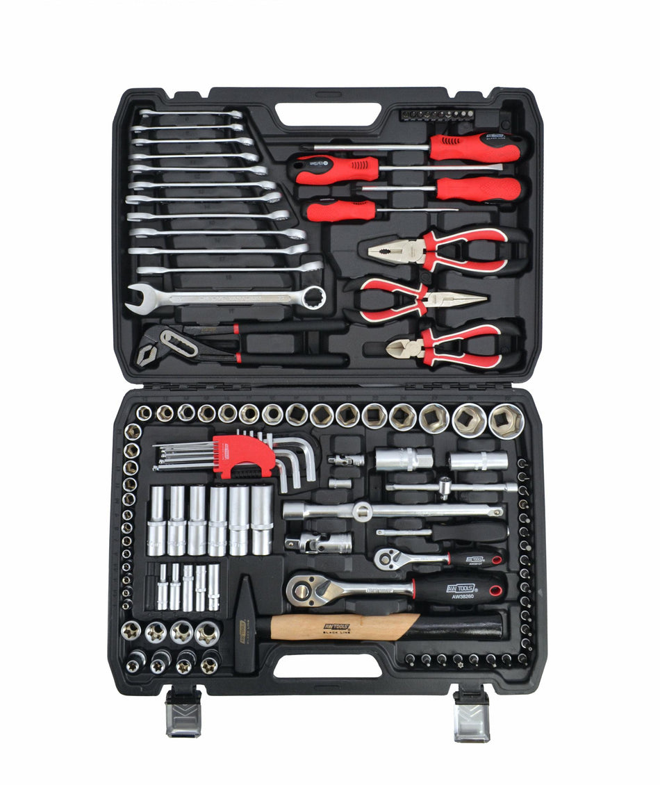 AWTools Doppenset Black Line 122-delig 1/4 en 1/2 inch