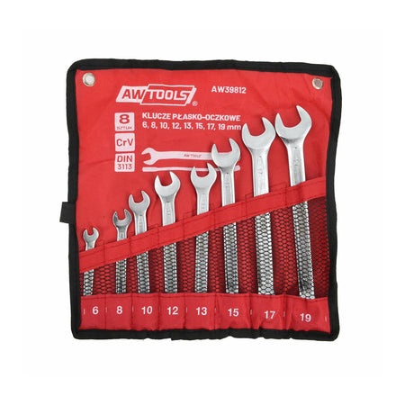 AWTools Set steeksleutels 8-delig 6-19 mm