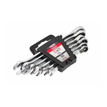 AWTools Steeksleutel met ratel Set 6-delig 8-19 mm met schakelaar