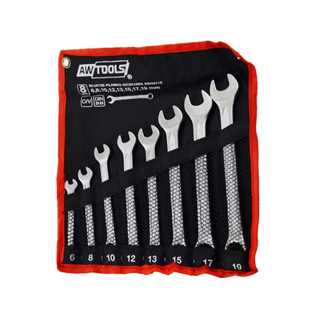 AWTools Steeksleutelset 8-delig 6-19 mm Black Line in Etui
