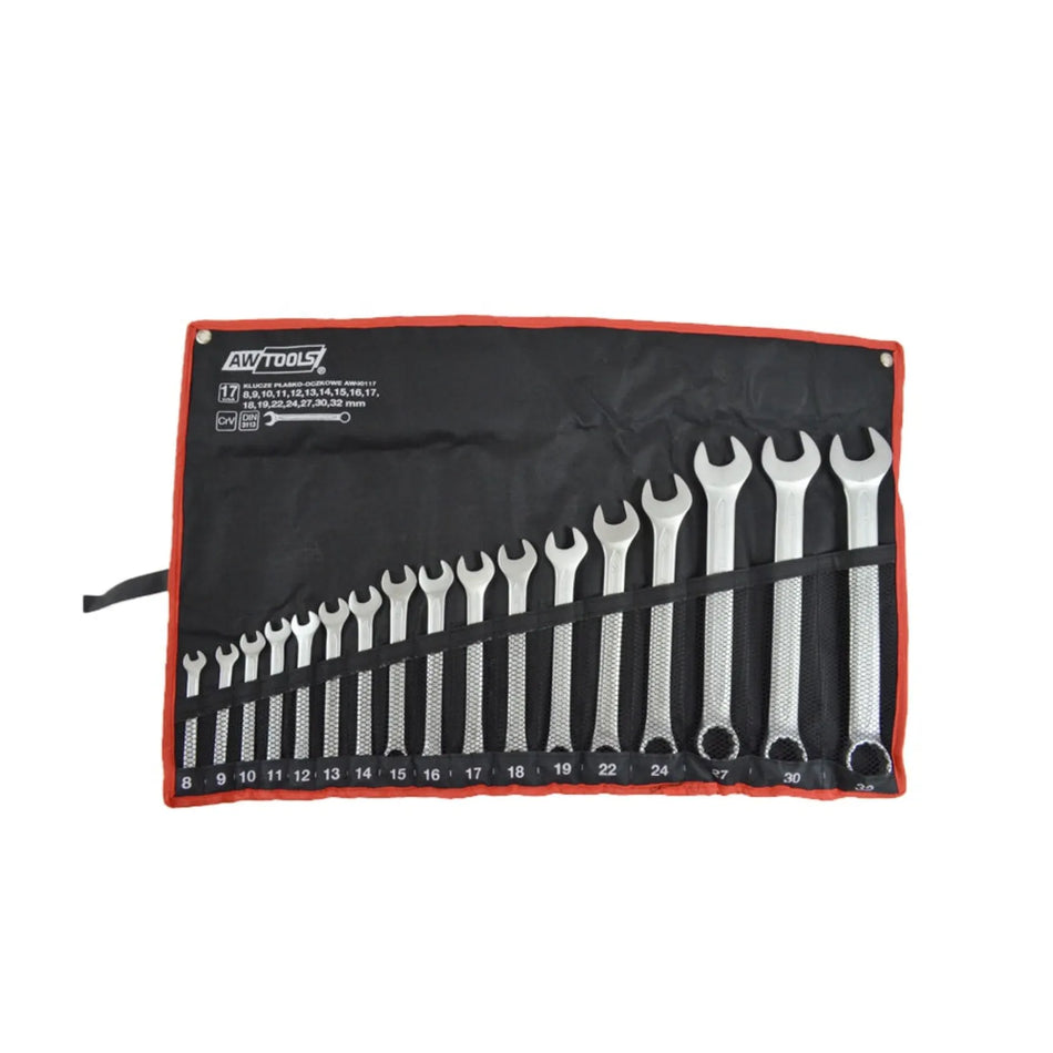 AWTools Steekringratelsleutel set 17-delig 8 mm - 32 mm Black Line