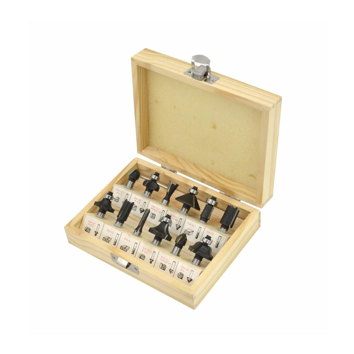 AWTools Frezenset voor hout 12-delig 8 mm schacht