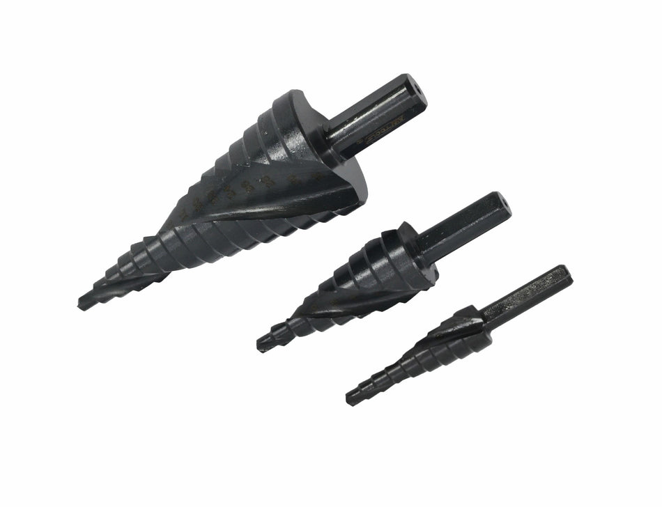 AWTools Spiralige staptapboren met HSS-AlCrN coating 4-12, 4-20, 4-32 mm, 3-delig