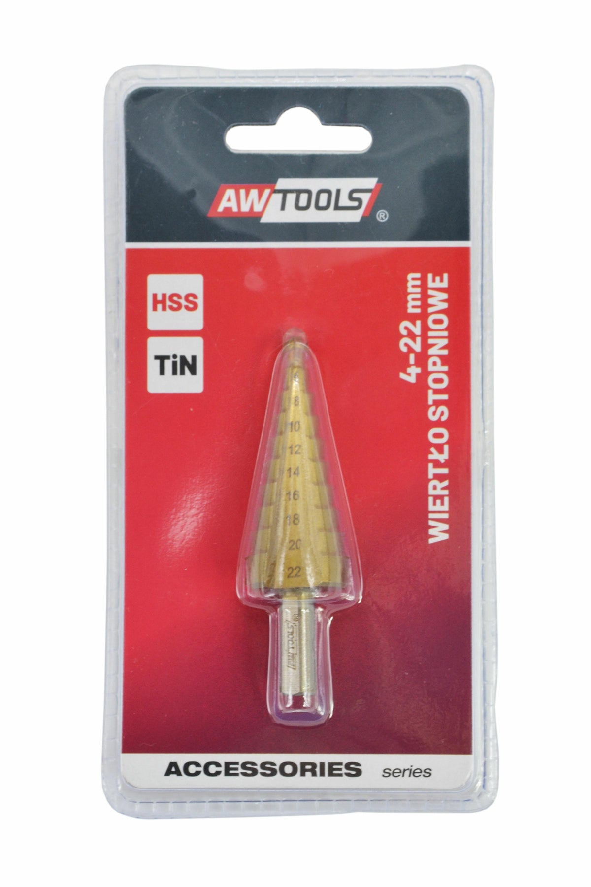 AWTools HSS-TiN trapboor 4-22 mm cilindrisch