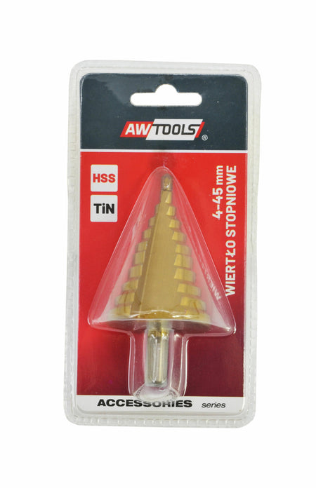 AWTools HSS-TiN trapboor 4-45 mm cilindrisch