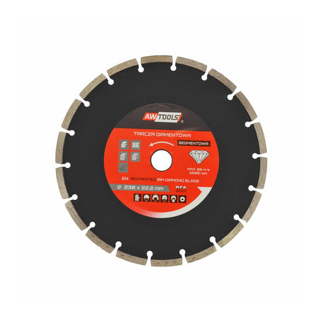 AWTools Diamantschijf segment 180mm met 25,4mm gat