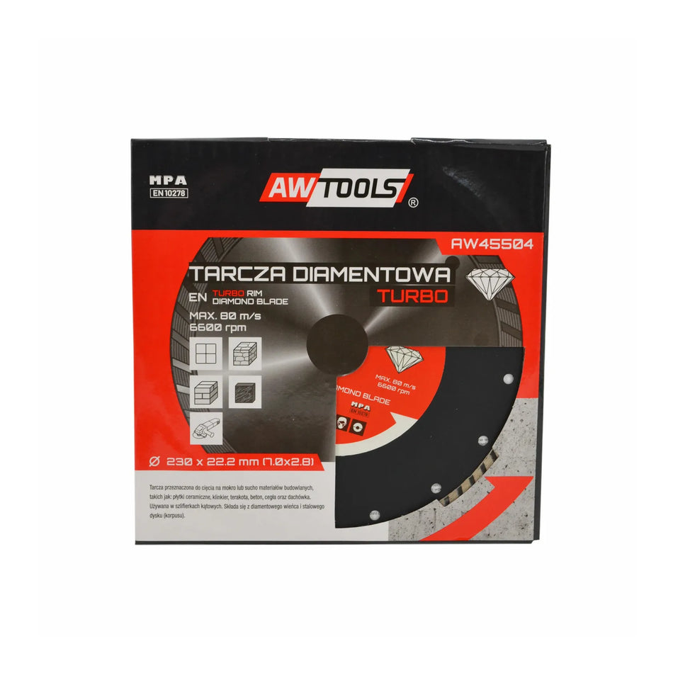 AWTools Diamantschijf turbo 350mm x 32mm voor snel zagen