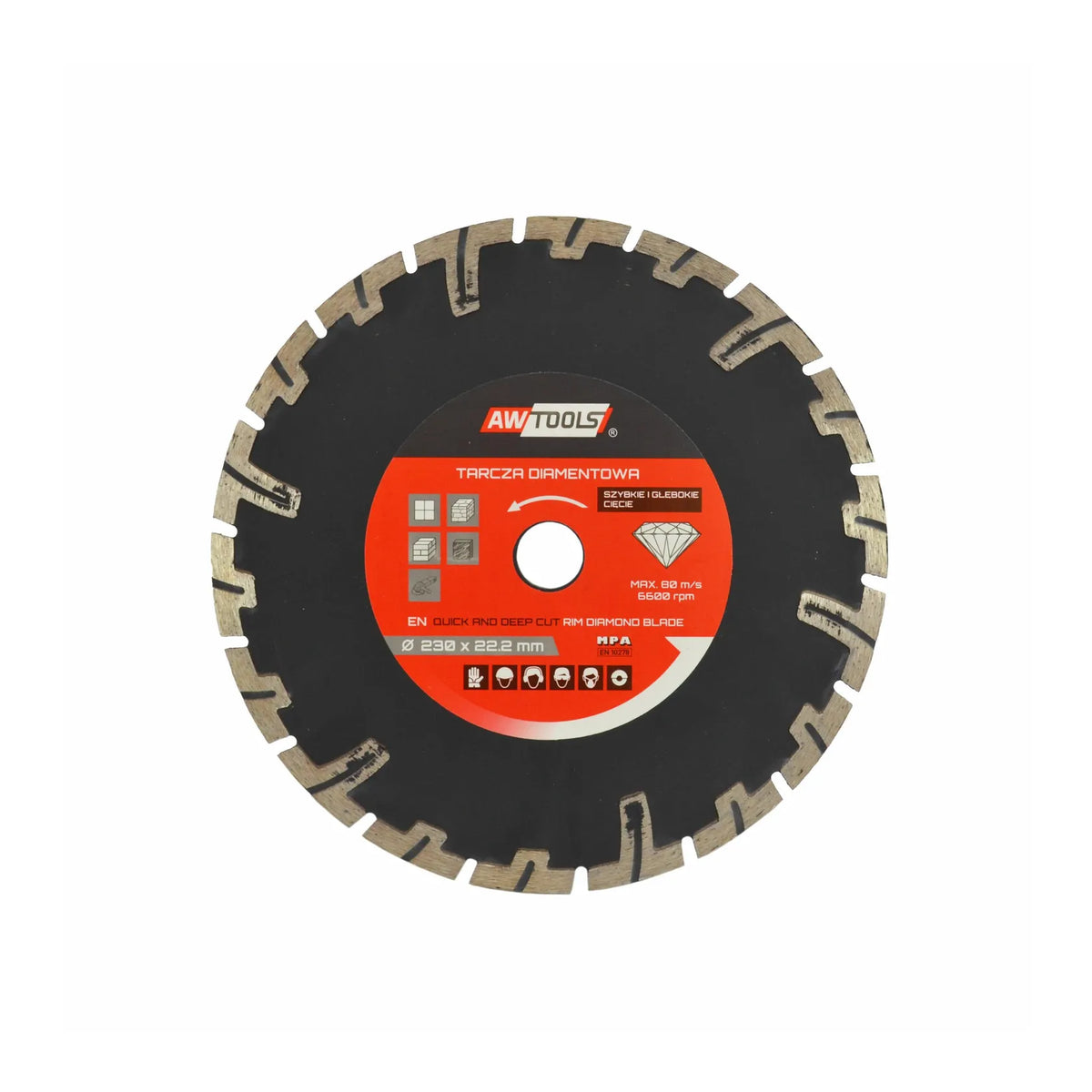 AWTools Diamantschijf segment diep 115x22,2mm voor beton