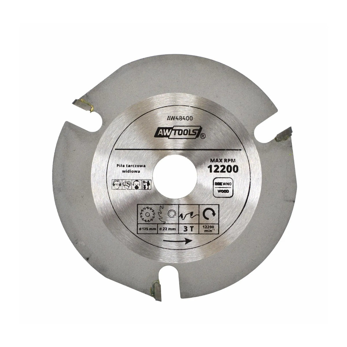 AWTools Cirkelzaagblad TCT 125 x 22 mm 3 tanden