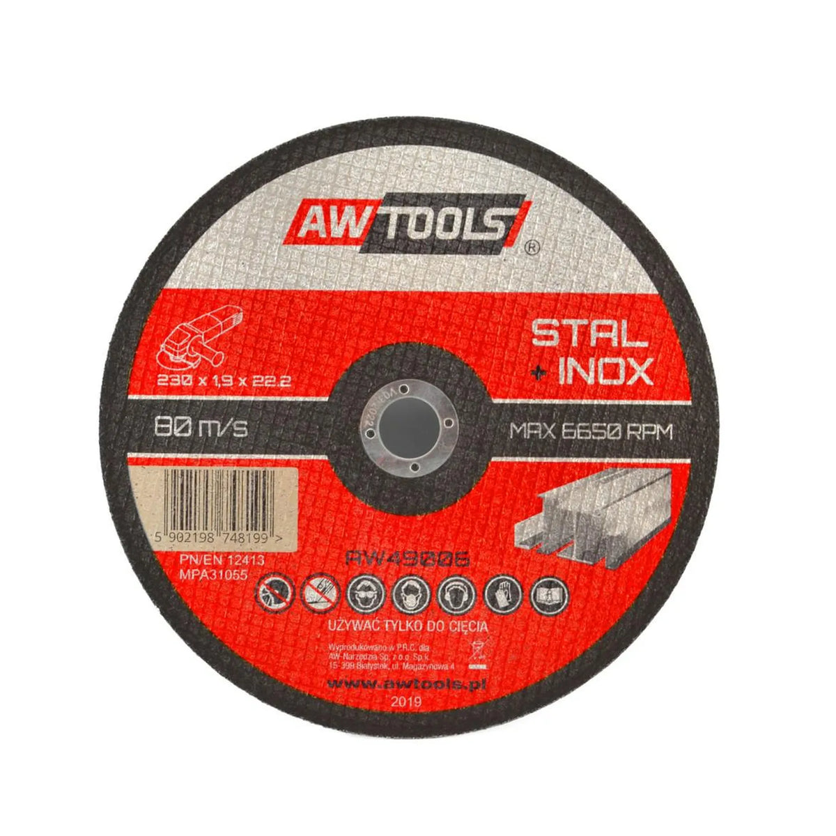 AWTools Doorslijpschijf voor metaal 230 x 2,0mm