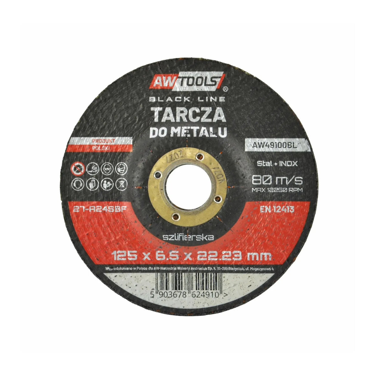 AWTools Slijpschijf Black Line voor metaal 125x6,5mm