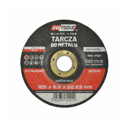 AWTools Slijpschijf Black Line voor metaal 125x6,5mm