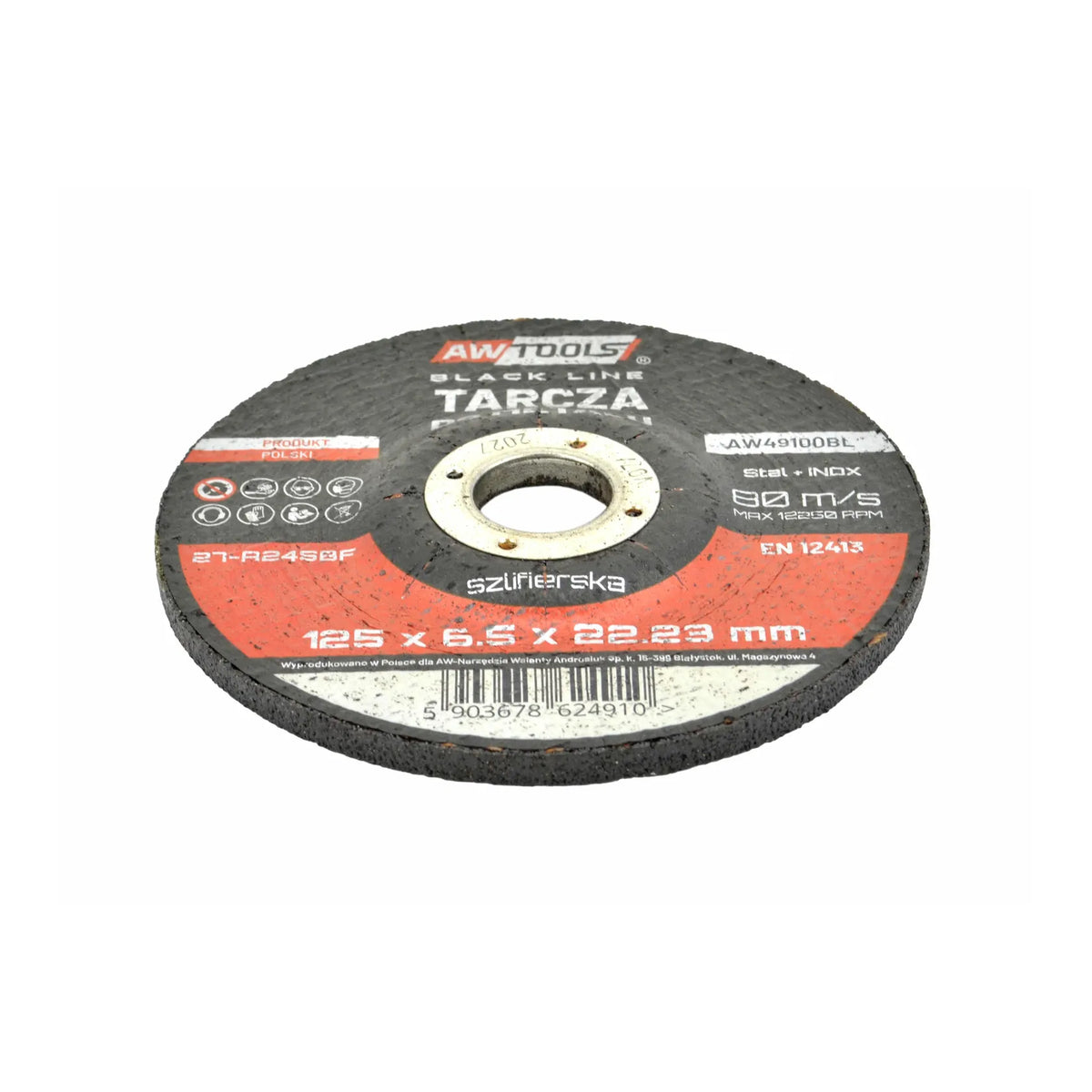 AWTools Slijpschijf Black Line voor metaal 125x6,5mm