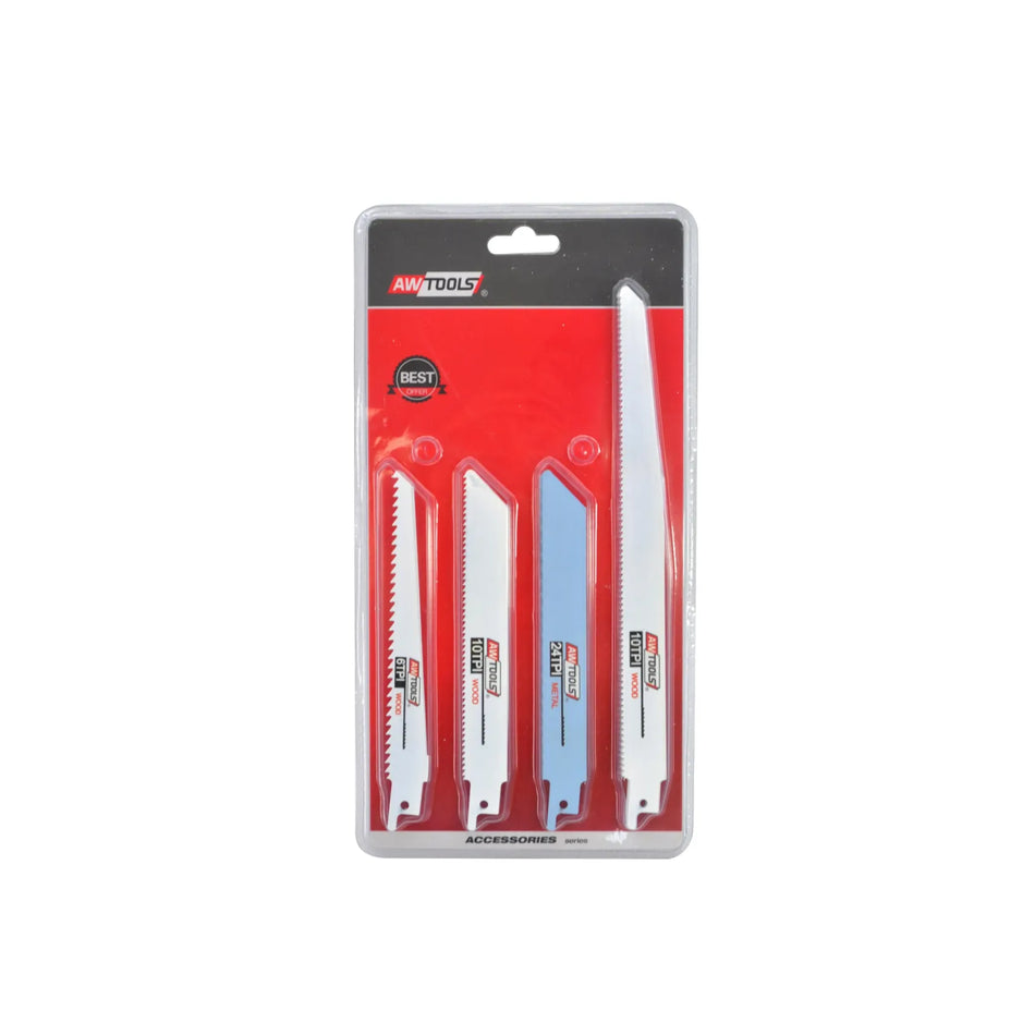 AWTools Bi-metaal reciprozaagblad set hout en metaal 12 stuks