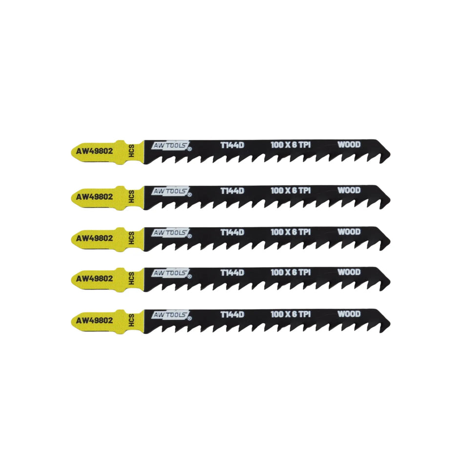 AWTools Decoupeerzaagblad T144D 100 mm 5 stuks voor hout