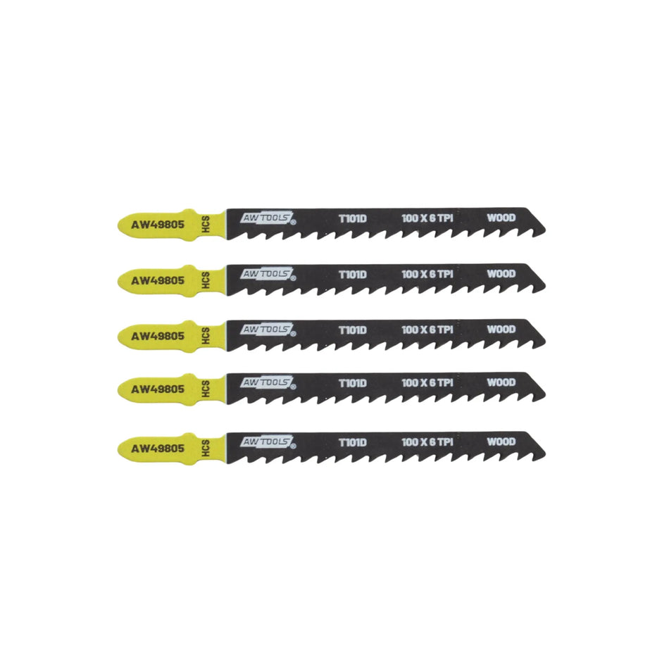 AWTools decoupeerzaagbladen voor hout 100mm 5 stuks T101D