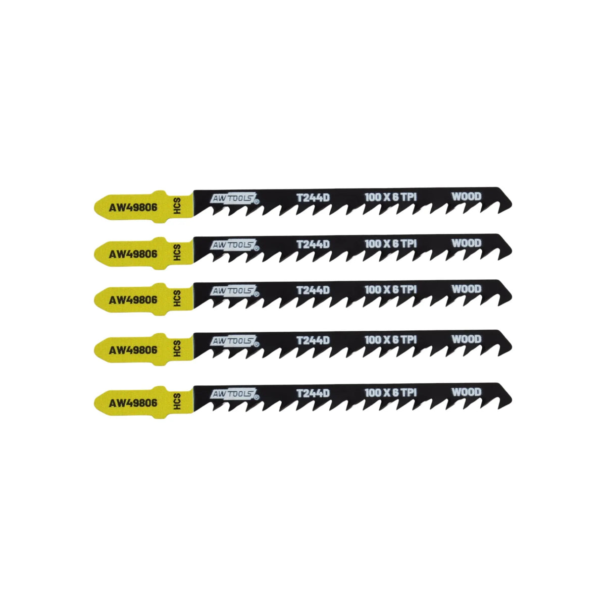 AWTools Decoupeerzaagblad T244D 100 mm 5 stuks voor hout