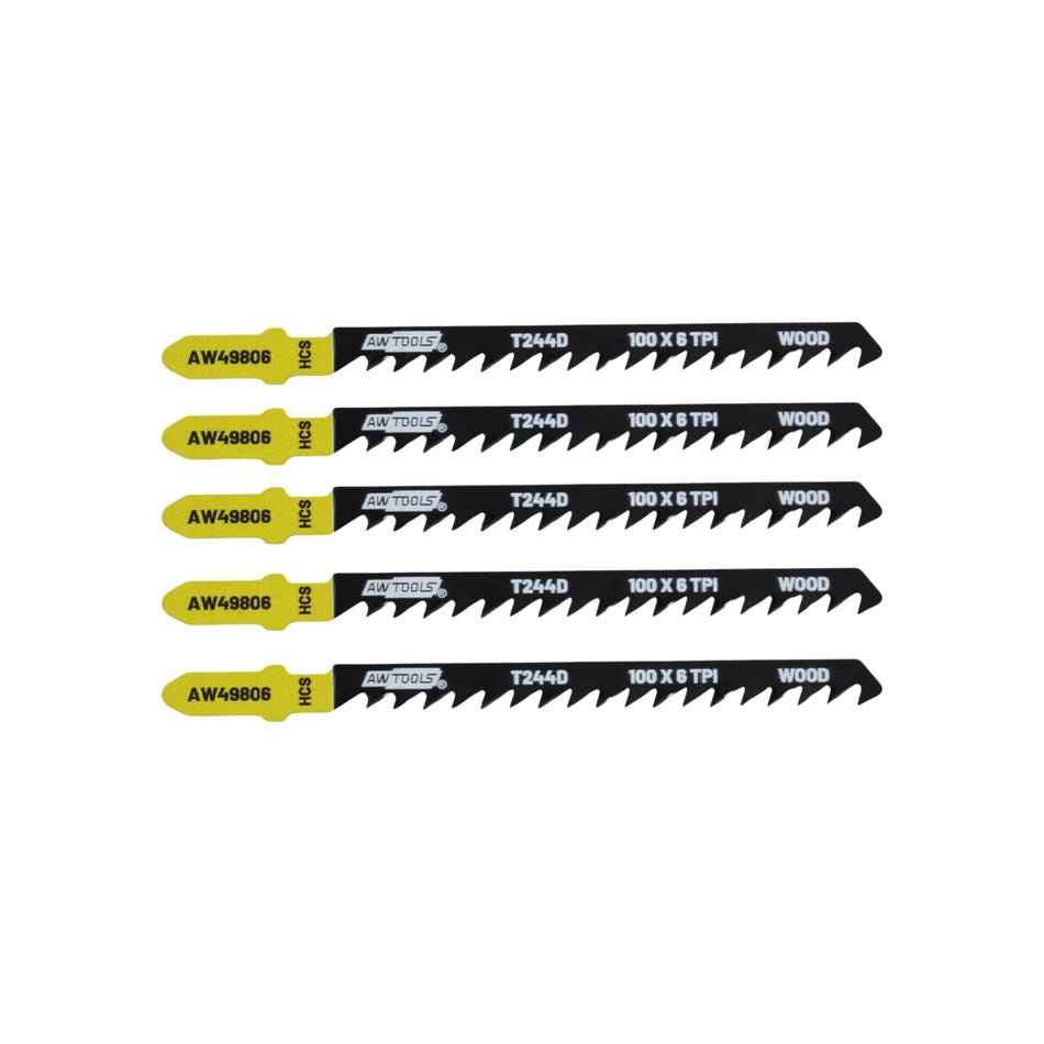 AWTools Decoupeerzaagblad T244D 100 mm 5 stuks voor hout