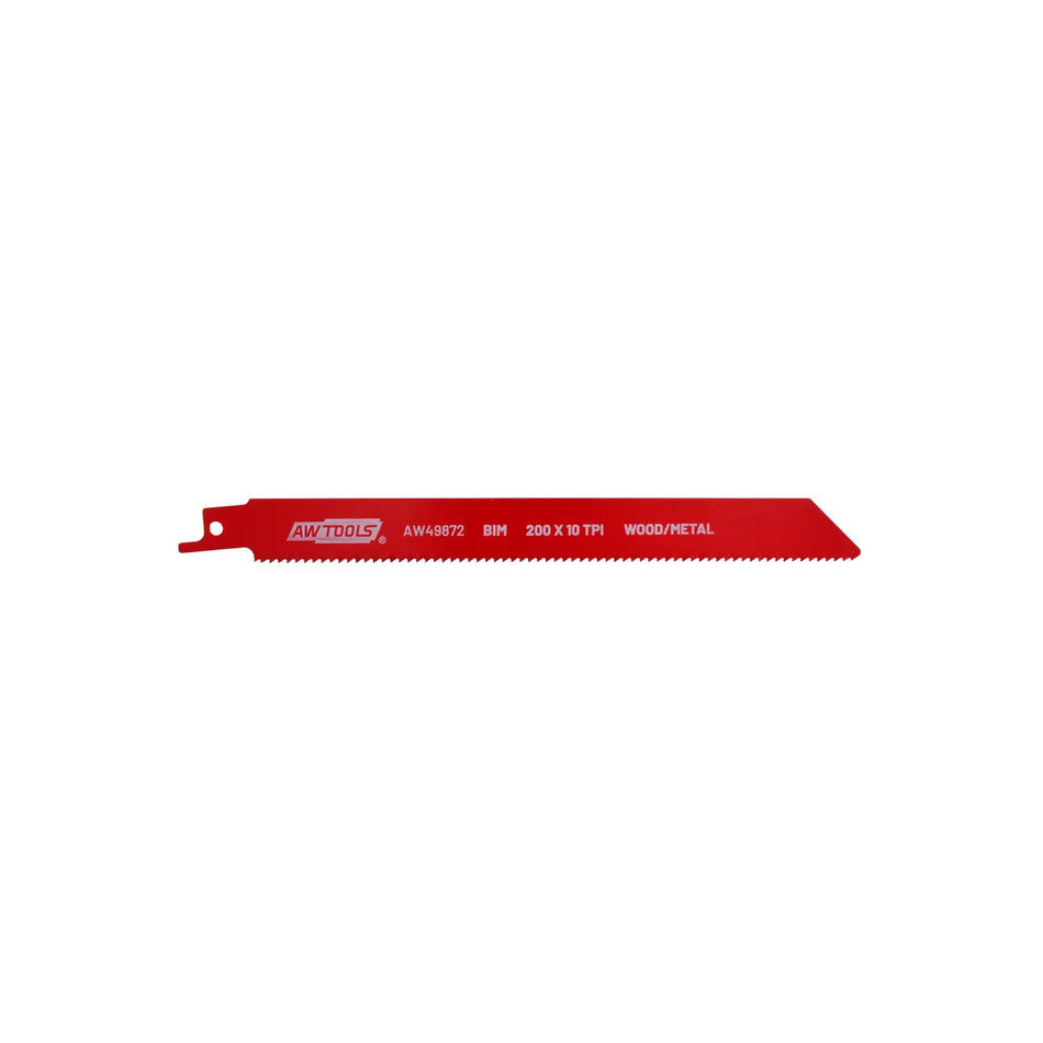 AWTools BiM zaagblad voor reciprozaag 200 mm 10 TPI 5 stuks voor metaal en hout