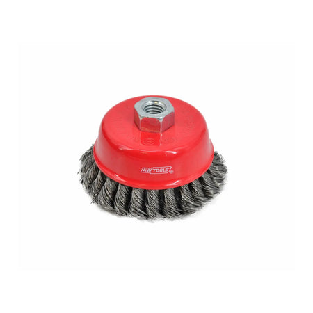 AWTools Stalen borstelschijf rond gedraaid draad 90mm M14