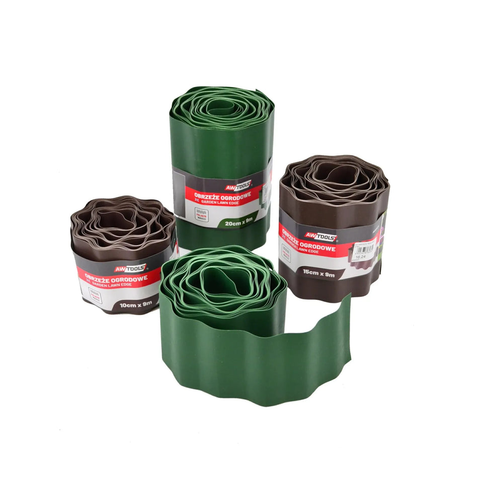 AWTools Grasrand groen golvend 10 cm hoog 9 meter