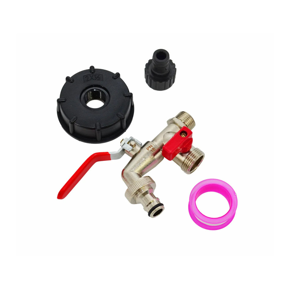 AWTools Dubbele tuinkraan verzinkt met nikkel 1/2" GZ2x3/4" mauzer