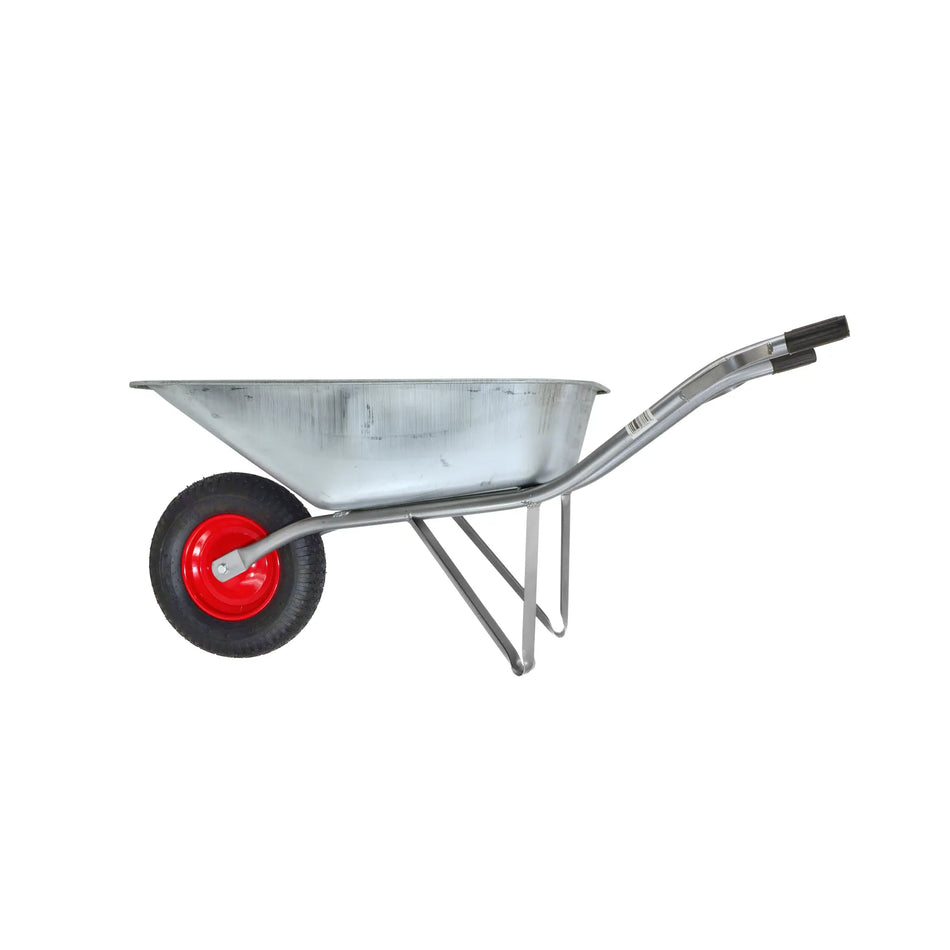 AWTools Kruiwagen gegalvaniseerd 80L gelast pneumatisch wiel