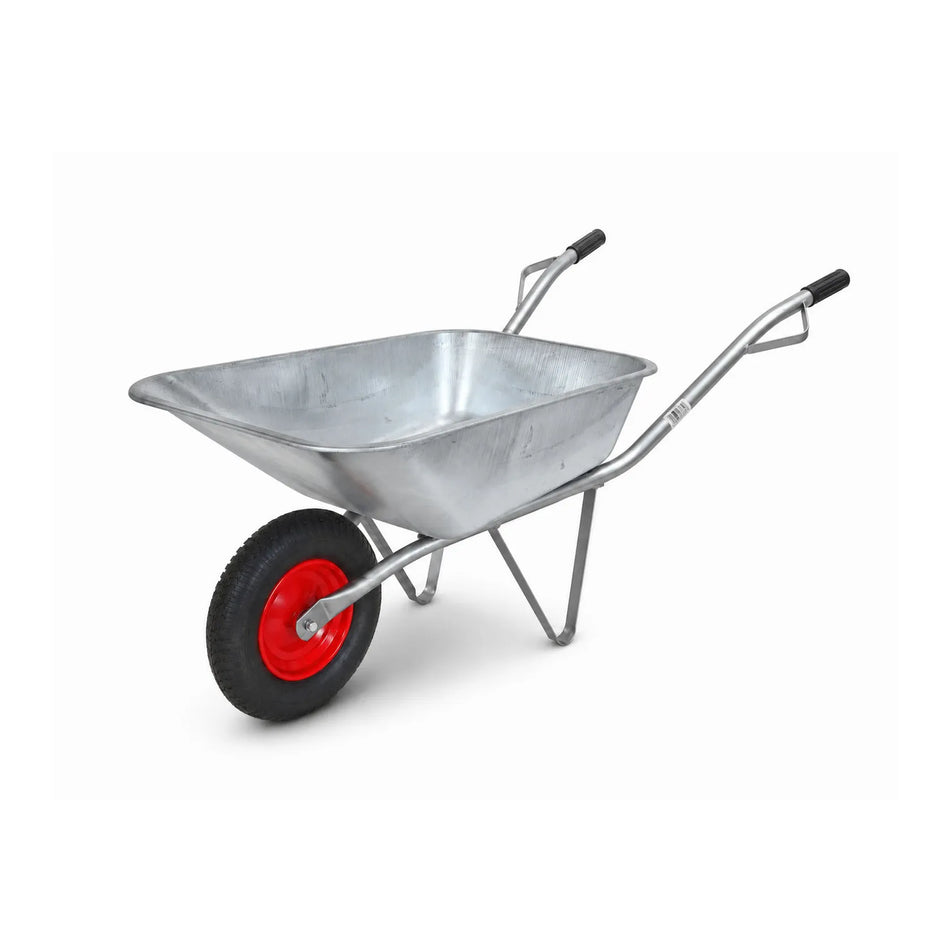 AWTools Kruiwagen gegalvaniseerd 80L gelast pneumatisch wiel