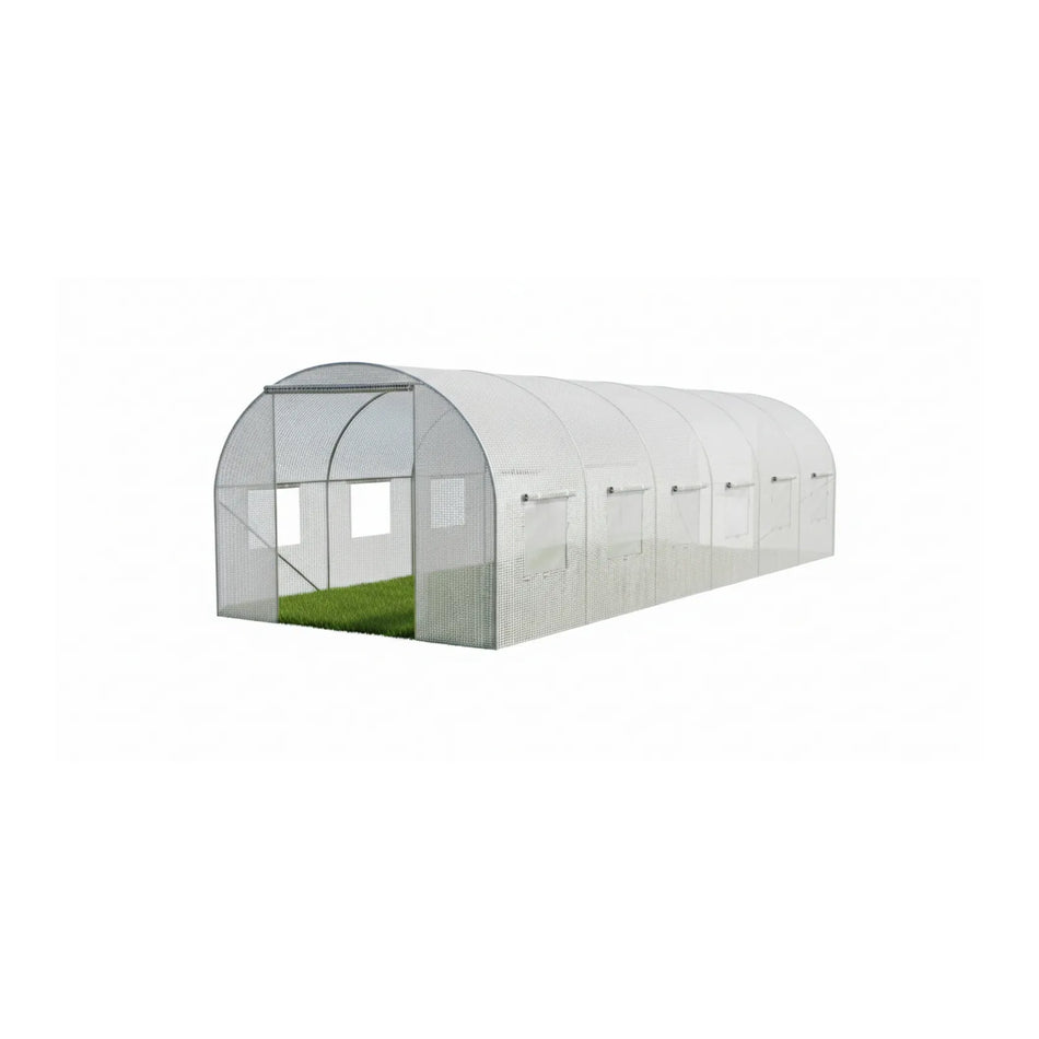AWTools Tuinkas tunnel wit 3 x 6 x 2 m met uv-bestendige PE folie