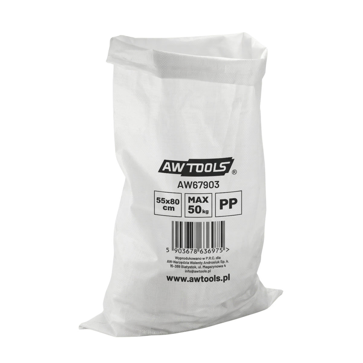 AWTools Polypropyleen zak vochtbestendig 55x80cm 50kg