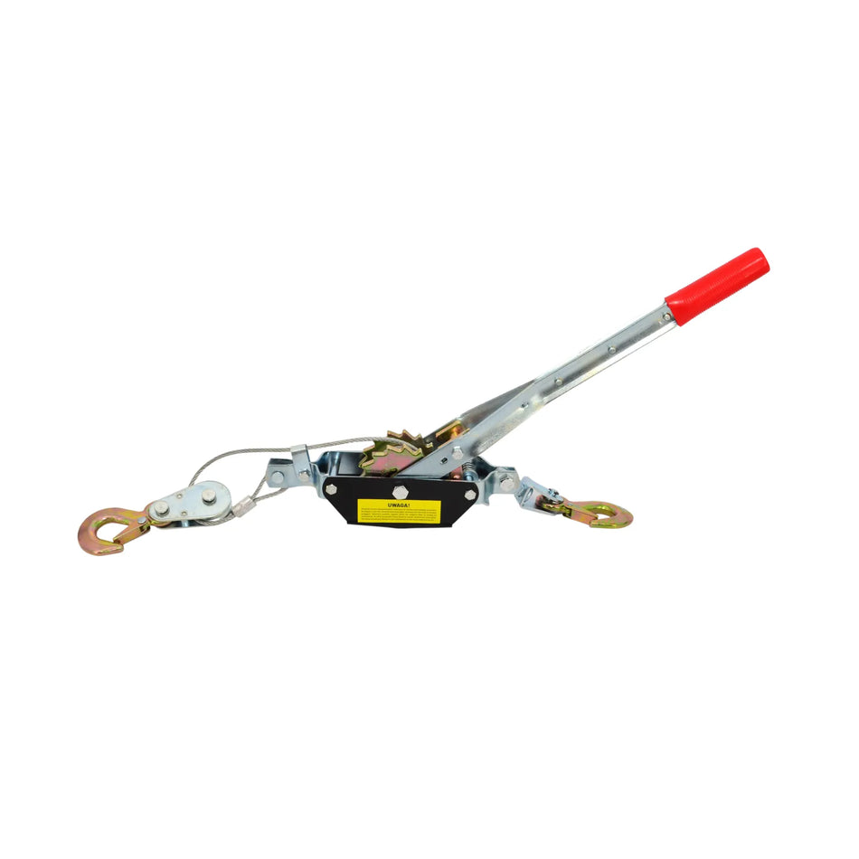 AWTools handlier 2 ton met 2 haken en stalen kabel 2,5m