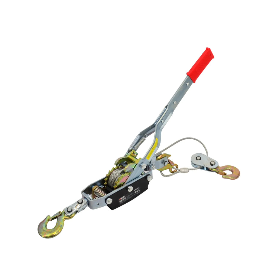 AWTools handlier 4 ton met 3 haken en stalen kabel 3m