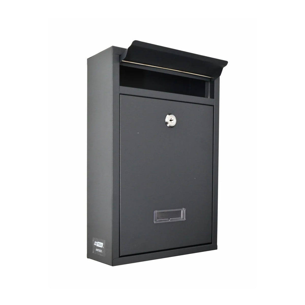 AWTools brievenbus antraciet met voorzijde en bovenklep 215x320x85mm