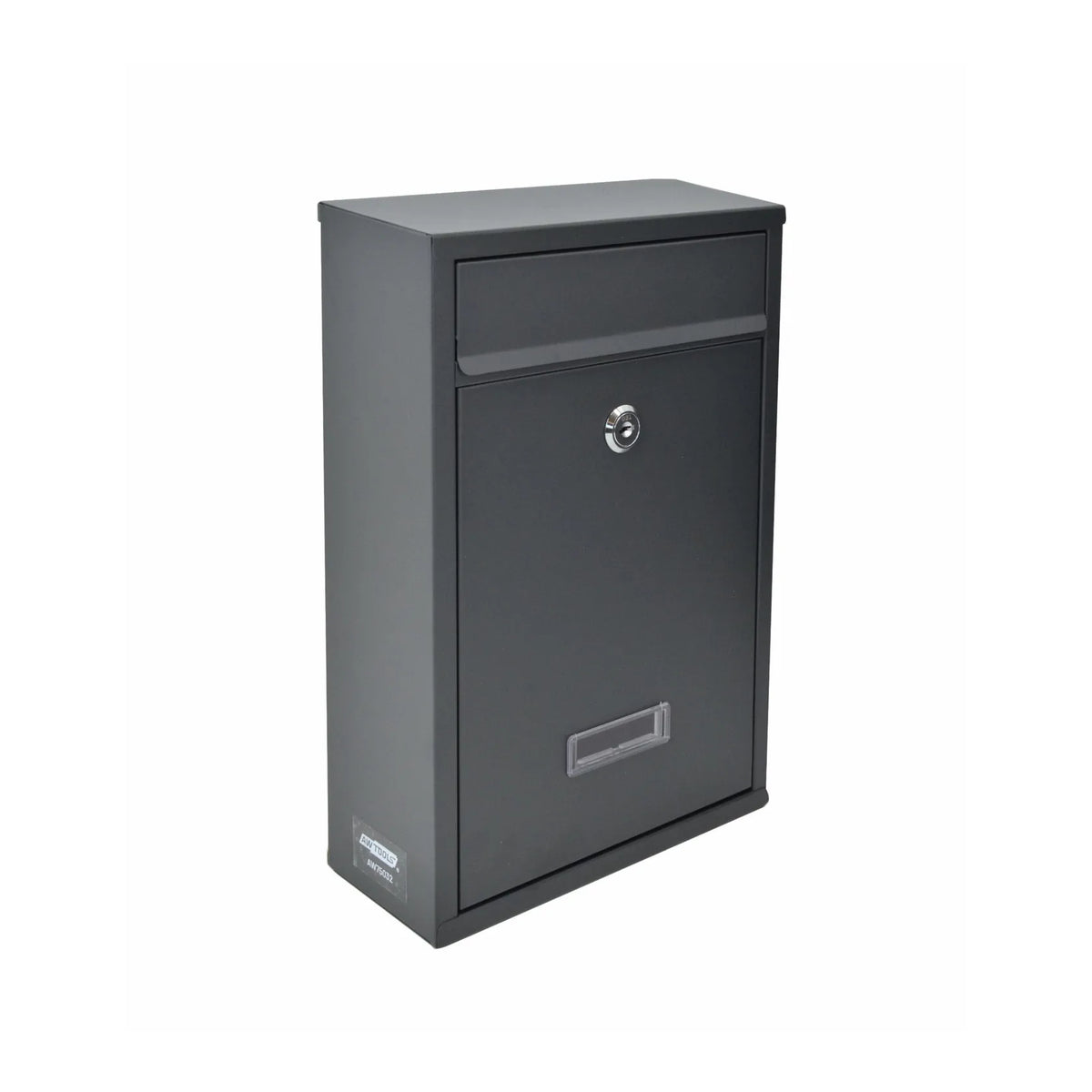 AWTools brievenbus antraciet met voorzijde en bovenklep 215x320x85mm