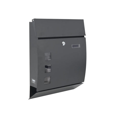AWTools brievenbus met krantenvak antraciet 440x350x95mm