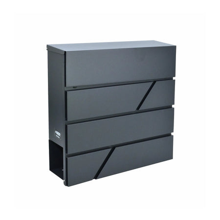 AWTools Brievenbus met cilinderslot en krantenvak 370x370x105 mm antraciet