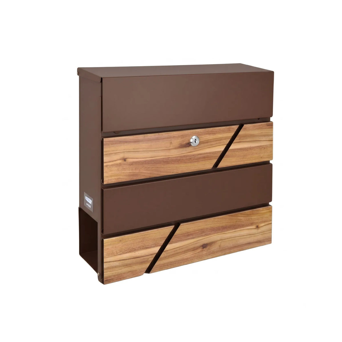 AWTools Brievenbus met houtlook bruin 370x370x105mm