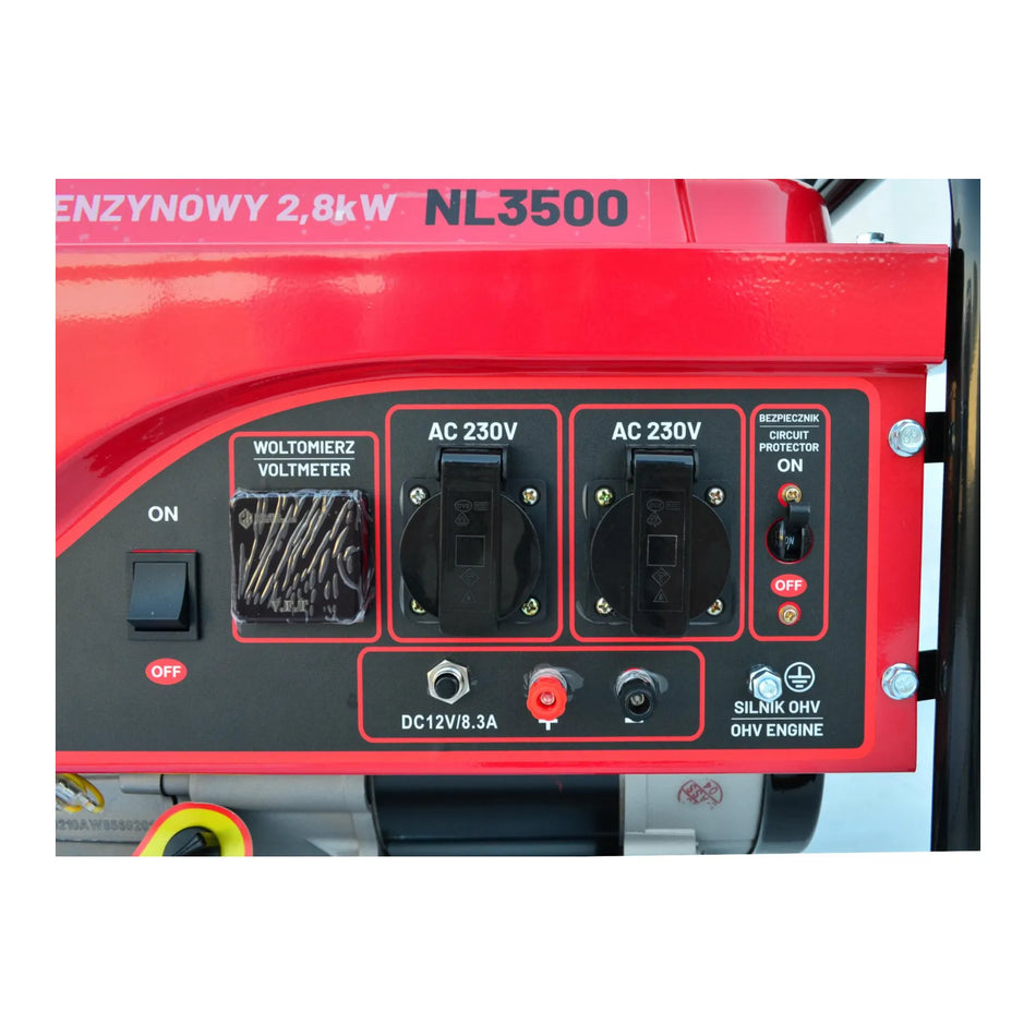 AWTools benzinegenerator met 2,8 kW vermogen 230V Black Line