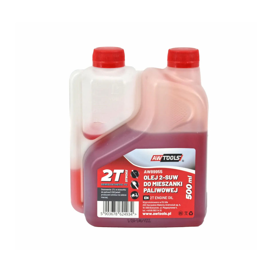 AWTools 2-takt olie voor brandstofmengsel met doseerhulp 500 ml