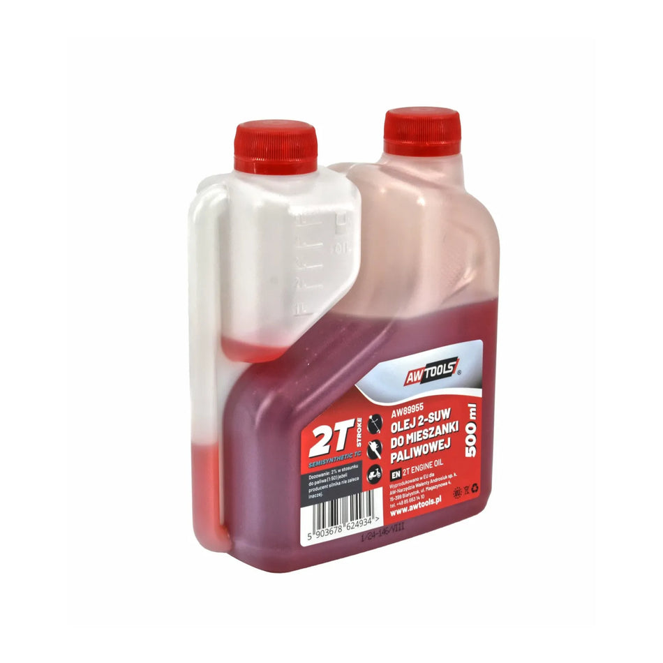 AWTools 2-takt olie voor brandstofmengsel met doseerhulp 500 ml