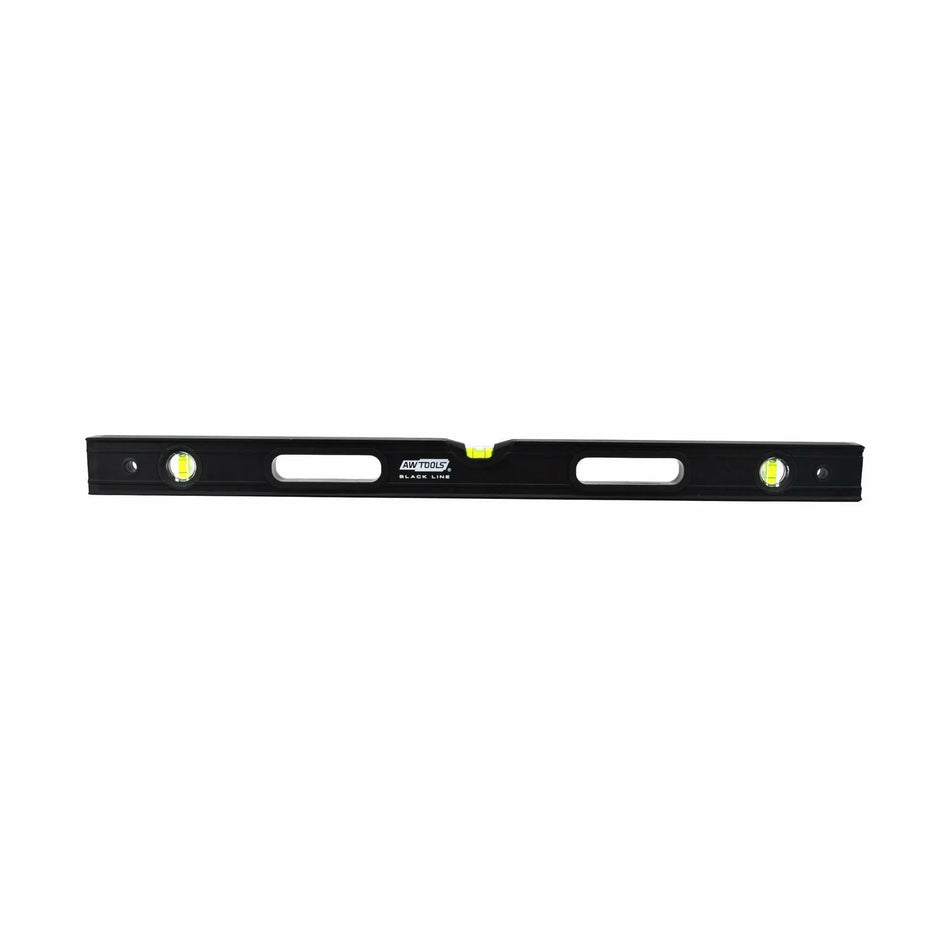 AWTools Aluminium waterpas zwart 200 cm met magneten en handgrepen