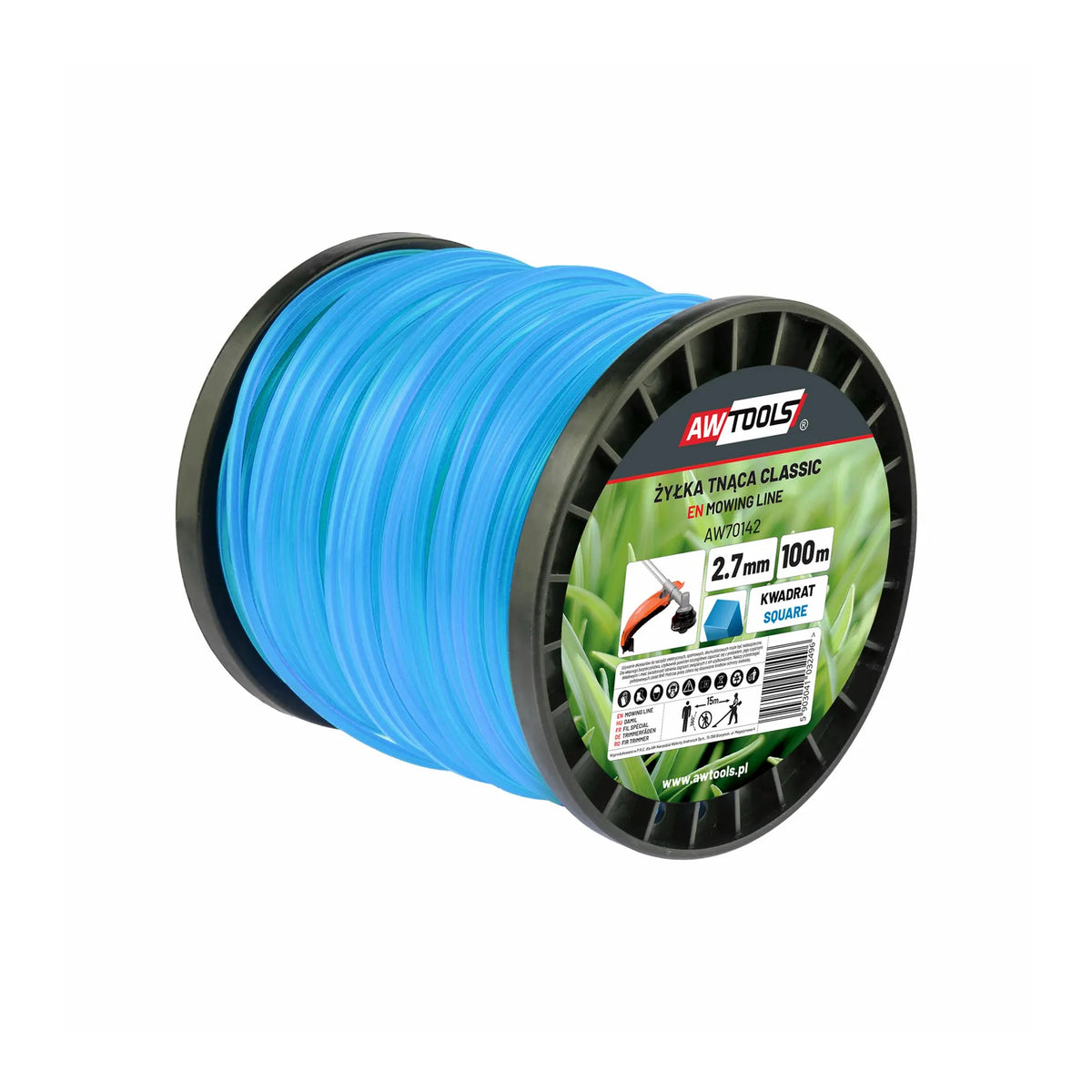 AWTools Snoeidraad classic vierkant 2,4x100m spoel