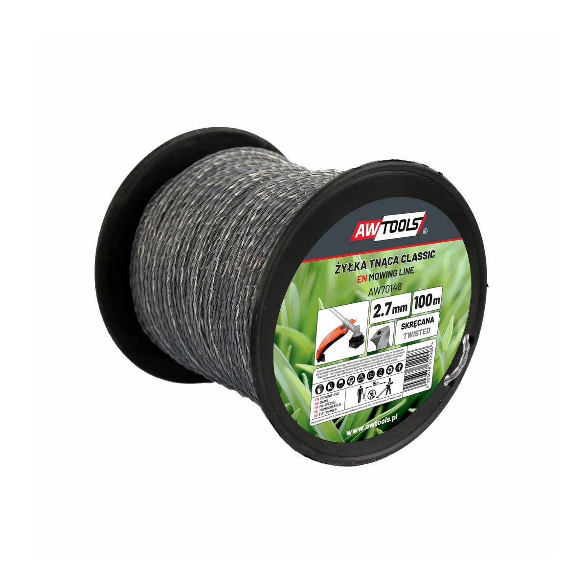 AWTools Maaidraad Classic getwist vierkant 2,7x100m spoel