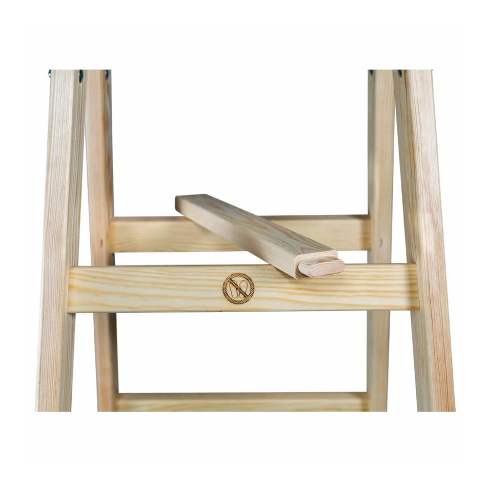 AWTools houten ladder 2x7 treden 150 kg draagkracht
