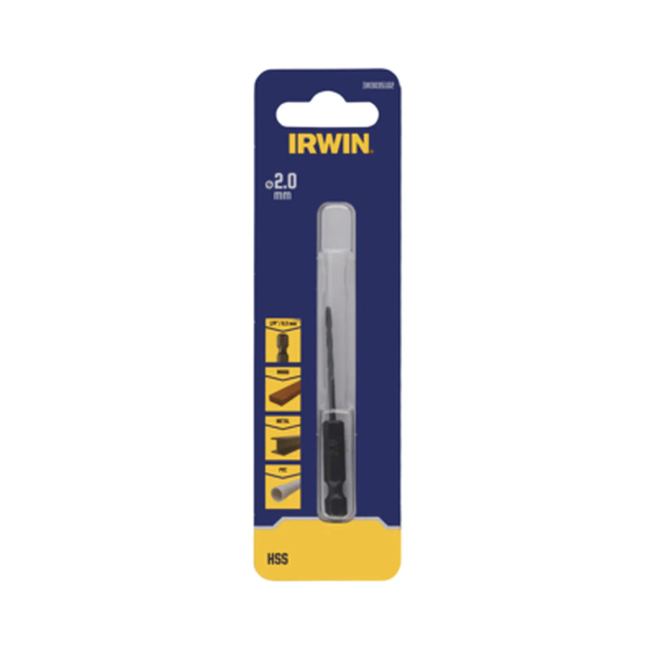 IRWIN Boor metaal hss 2,0mm hex 1/4"