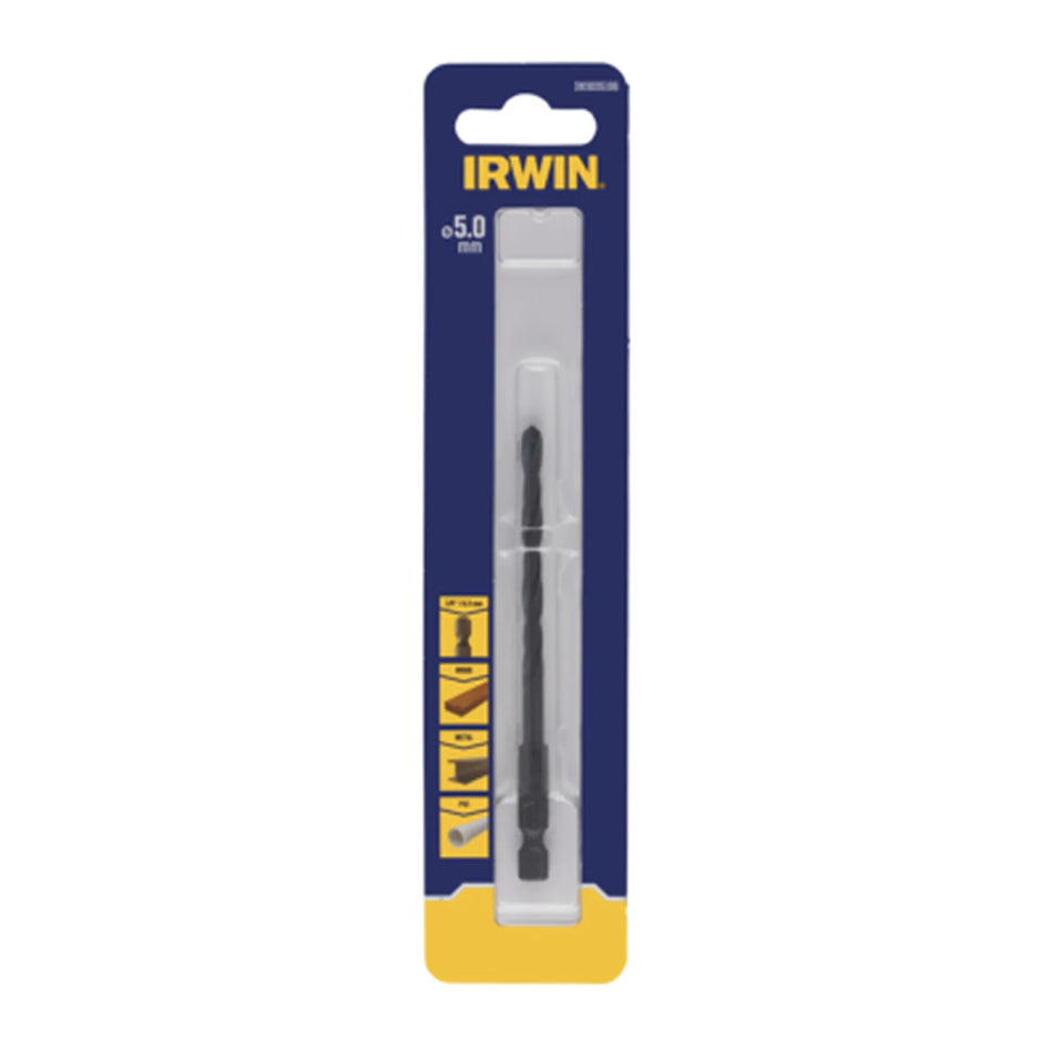 IRWIN Boor metaal hss 5,0mm hex 1/4"