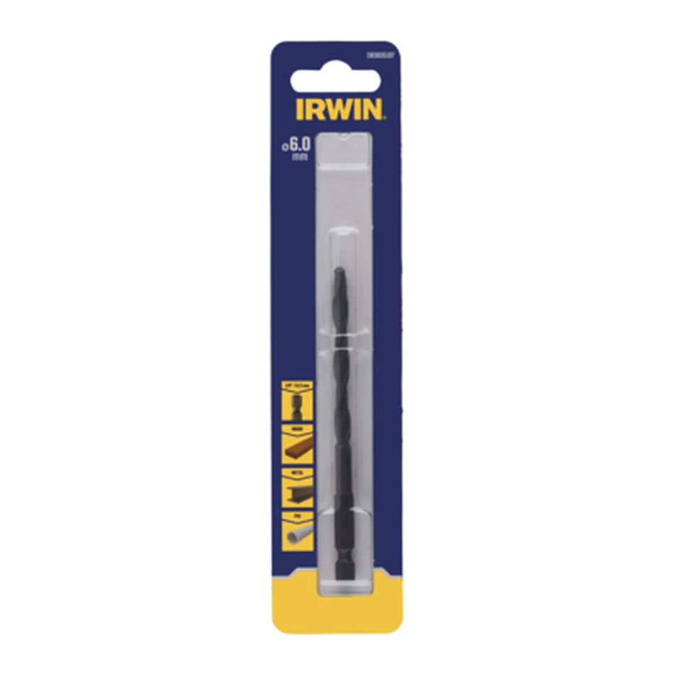 IRWIN Boor metaal hss 6,0mm hex 1/4"