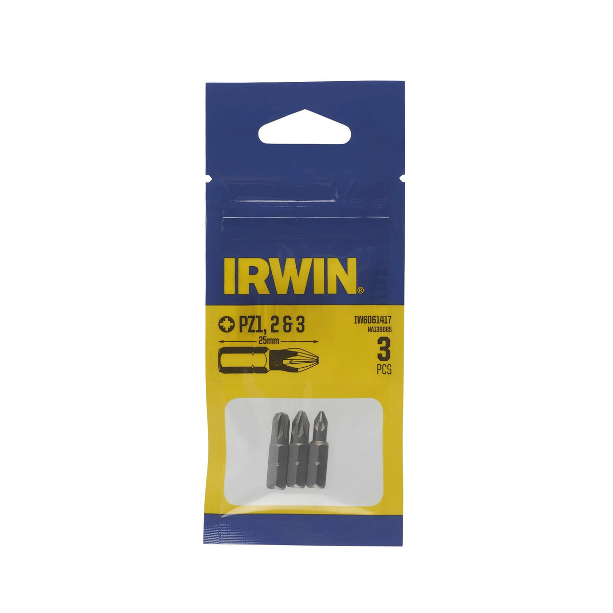 IRWIN Bits set 3 stuks pz1 pz2 pz3 /25mm